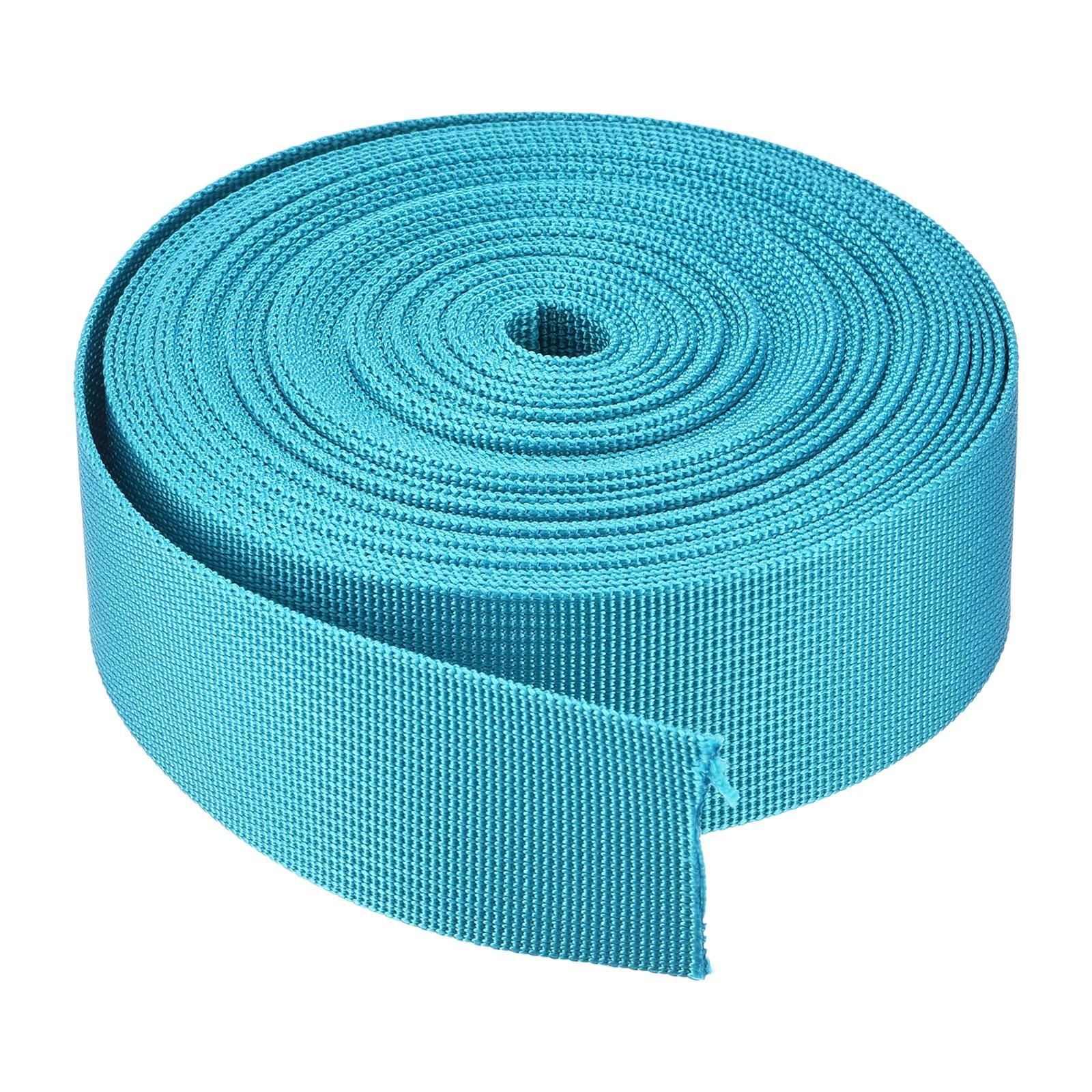 Flat Nylon Webbing Strap 1.5 Inch 10 Yards Light Blue for Backpack Luggage-rack
