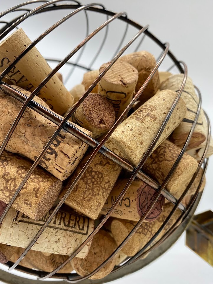 Metal Armillary Sphere Globe w/ Wine Corks