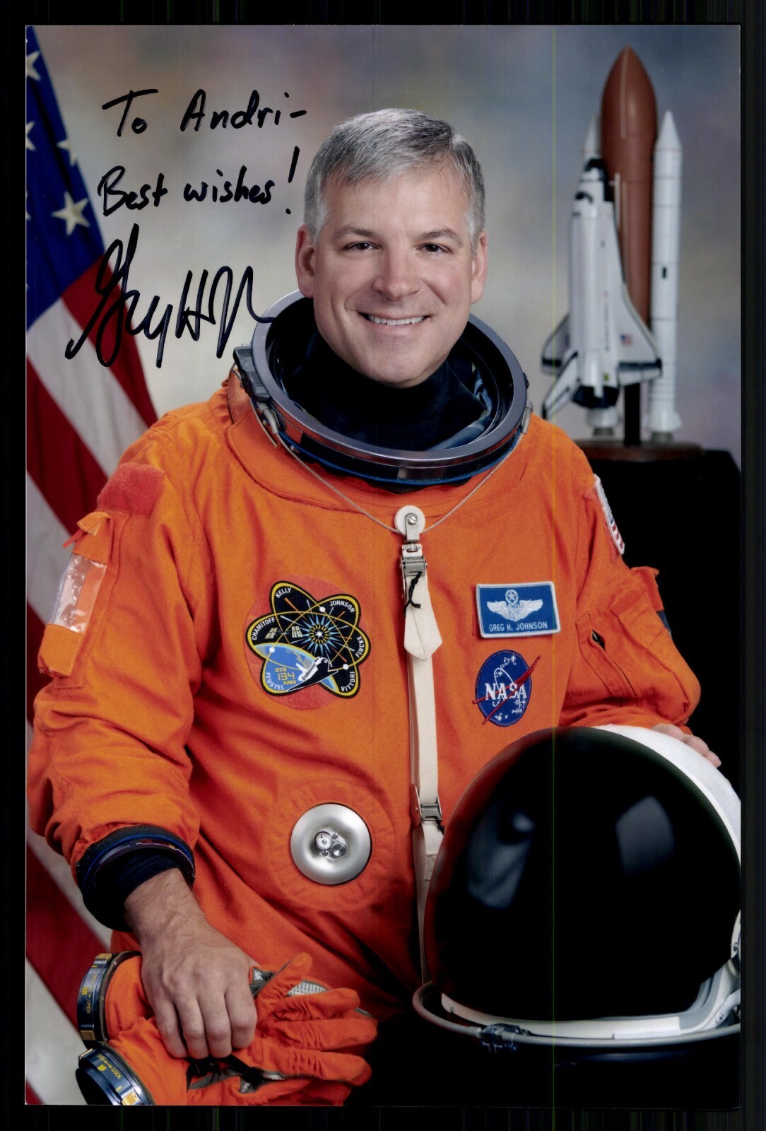 Gregory H. Johnson American Astronaut STS-123 Original Signed # G 43987