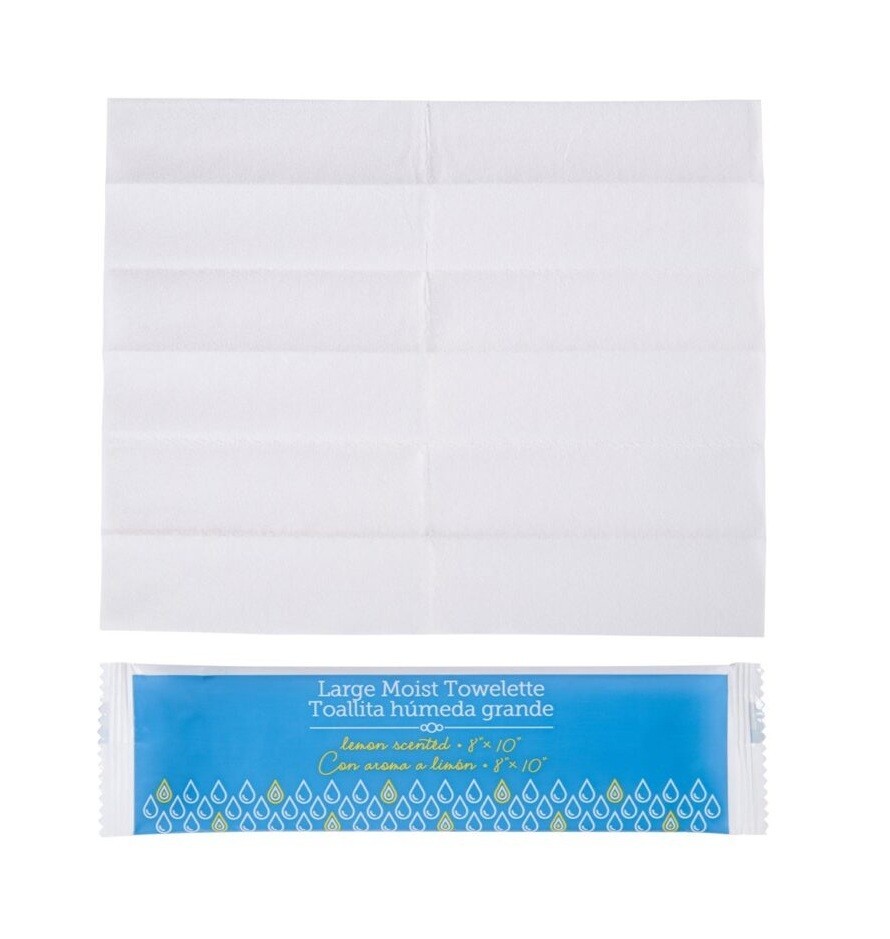 GORDON CHOICE Large Moist Towelettes White, 8'' x 10'' - 250 Count #117330