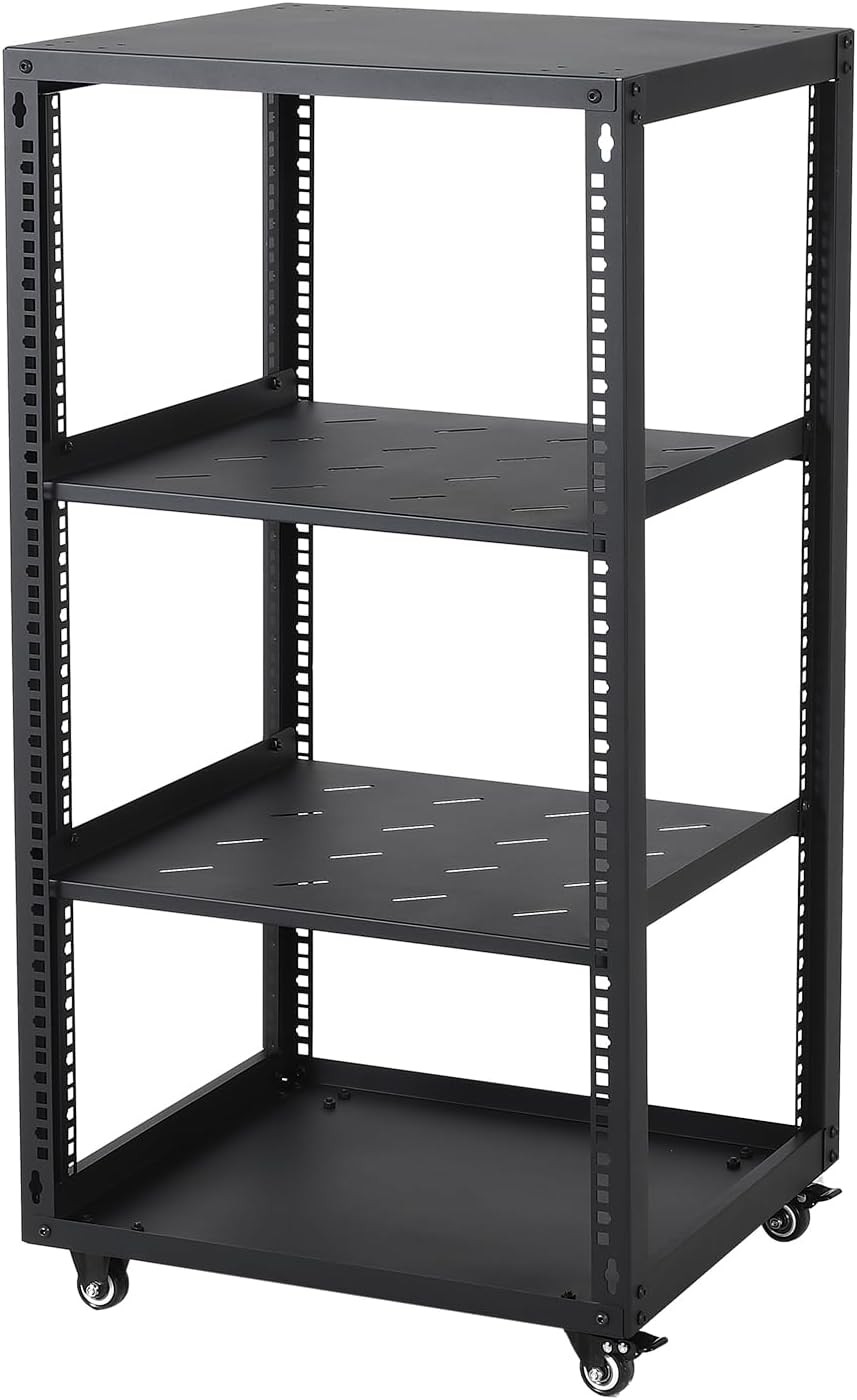 12U 4 Post Open Frame Server Rack Network Enclosure AV Rack Stand Wall Mount