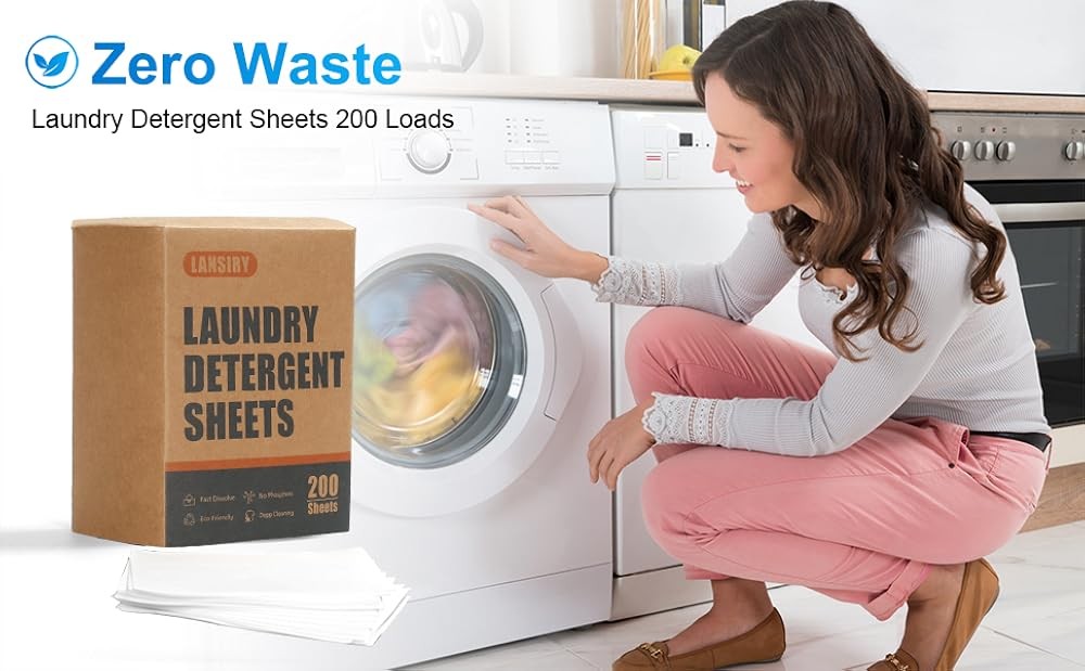 Laundry Deternt Sheets - 200 Loads Fresh Linen Scent Washing Strips,