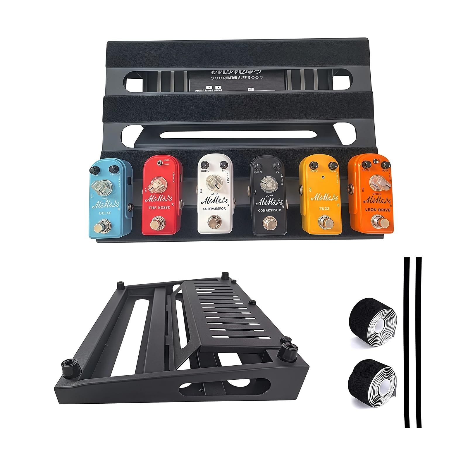 NALU Upgraded Guitar Pedal Board with Power Supply Tray – Heavy-Duty Metal