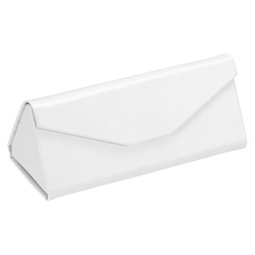 Foldable Glasses Case, Triangle Magnetic Sunglasses Organizer Case PU Orwhite