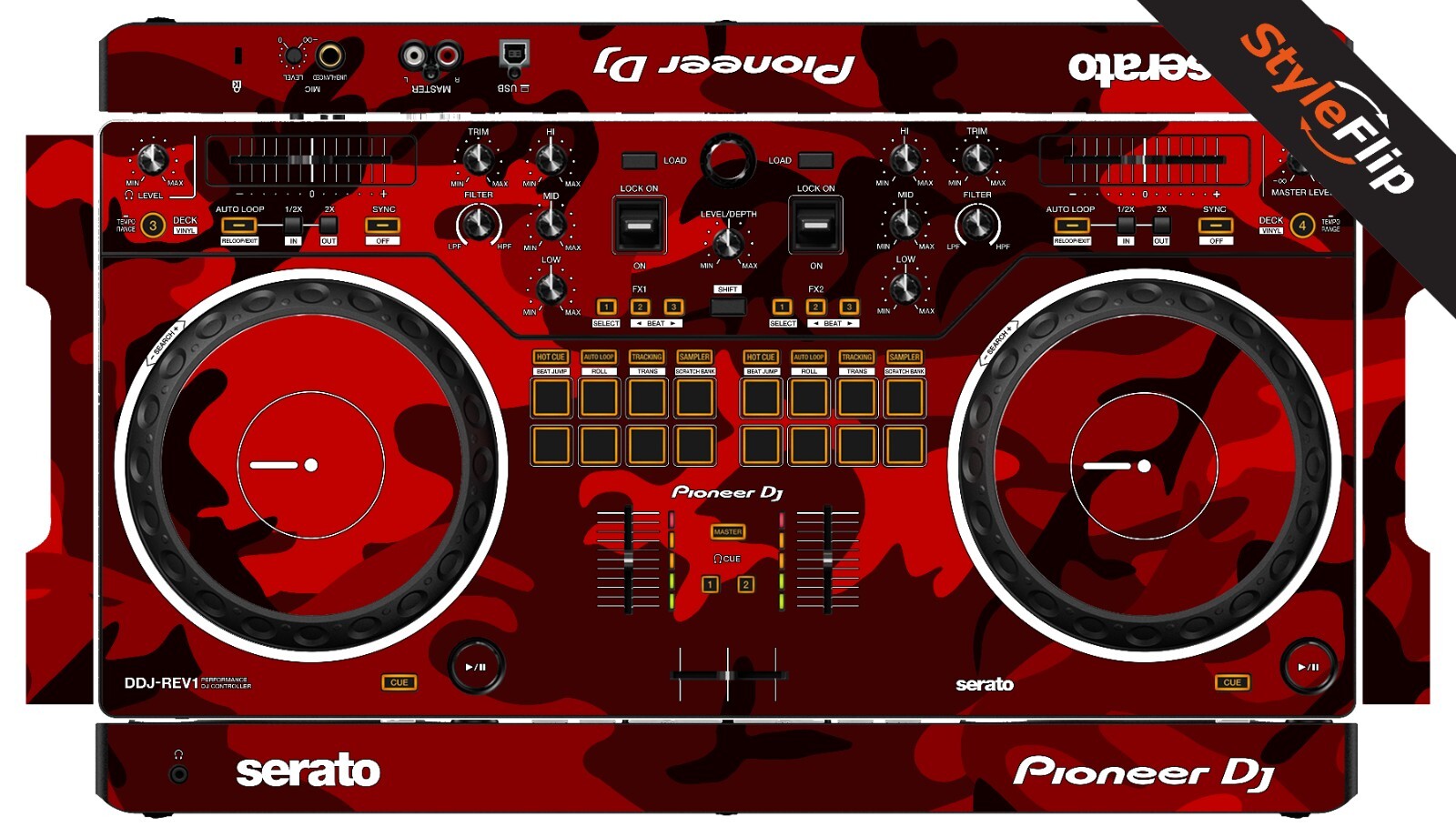 Pioneer DDJ-REV1 Skin | Camo Red | Protective Decal | StyleFlip Skins