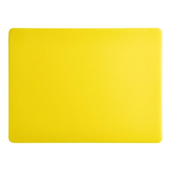 20" x 15" x 1/2" Yellow Polyethylene Cutting Board - NSF Listed and BPA Free