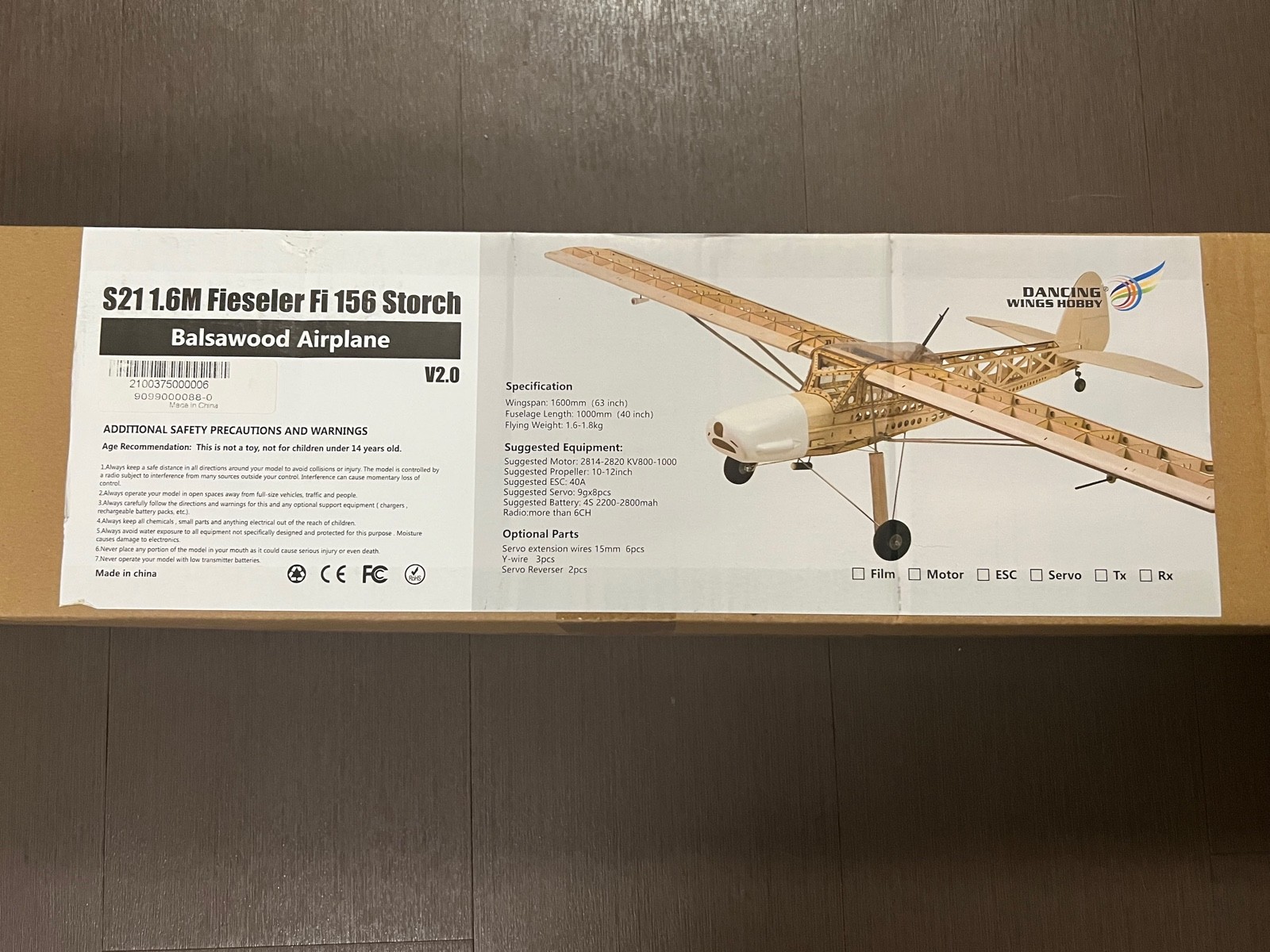 Dancing Wings Fi156 Storch  1600mm Wingspan Balsa Airplane Kit