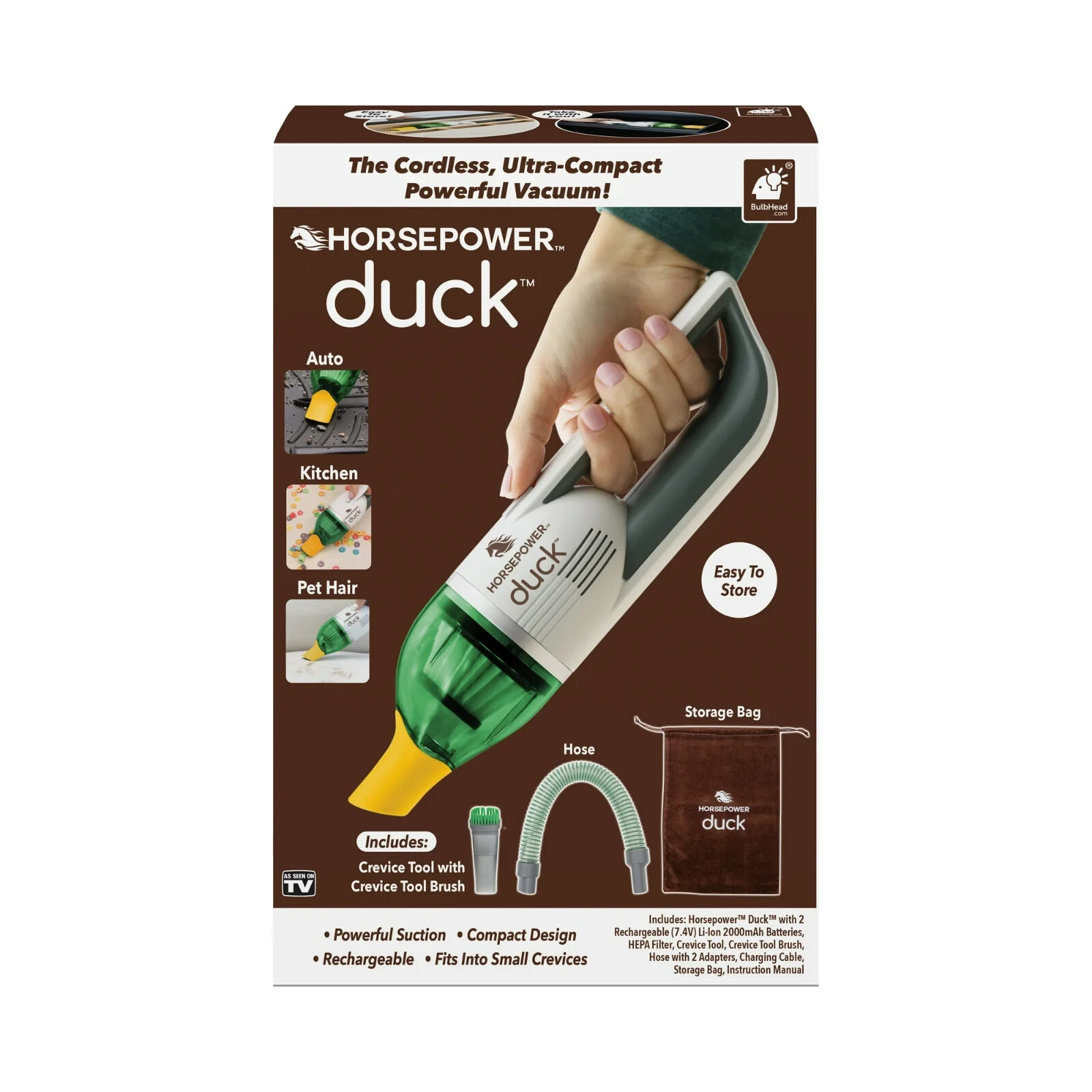 Horsepower Duck Hand-Held Cordless Vacuum New