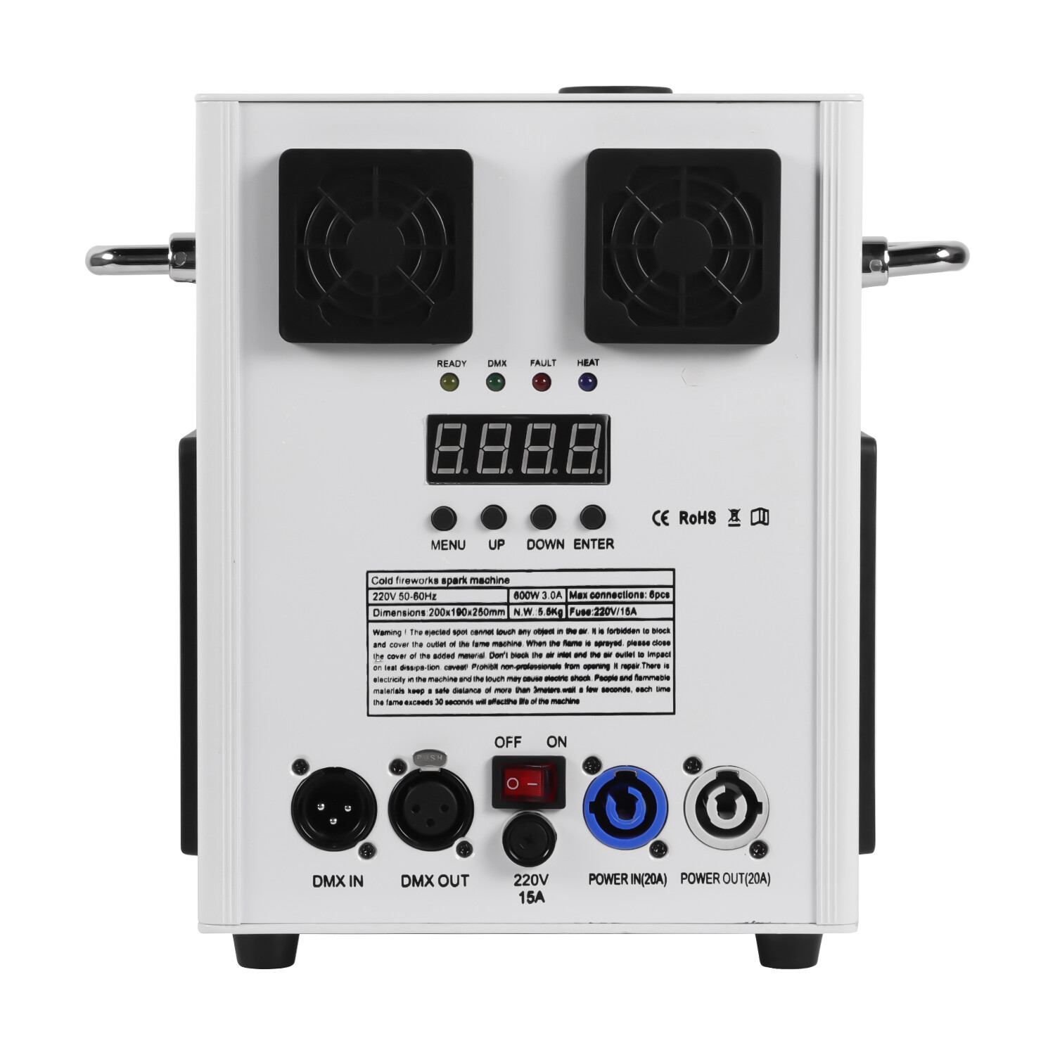 700W Cold Spark Machine DMX Stage Firework Machine Safe for Wedding Event Party