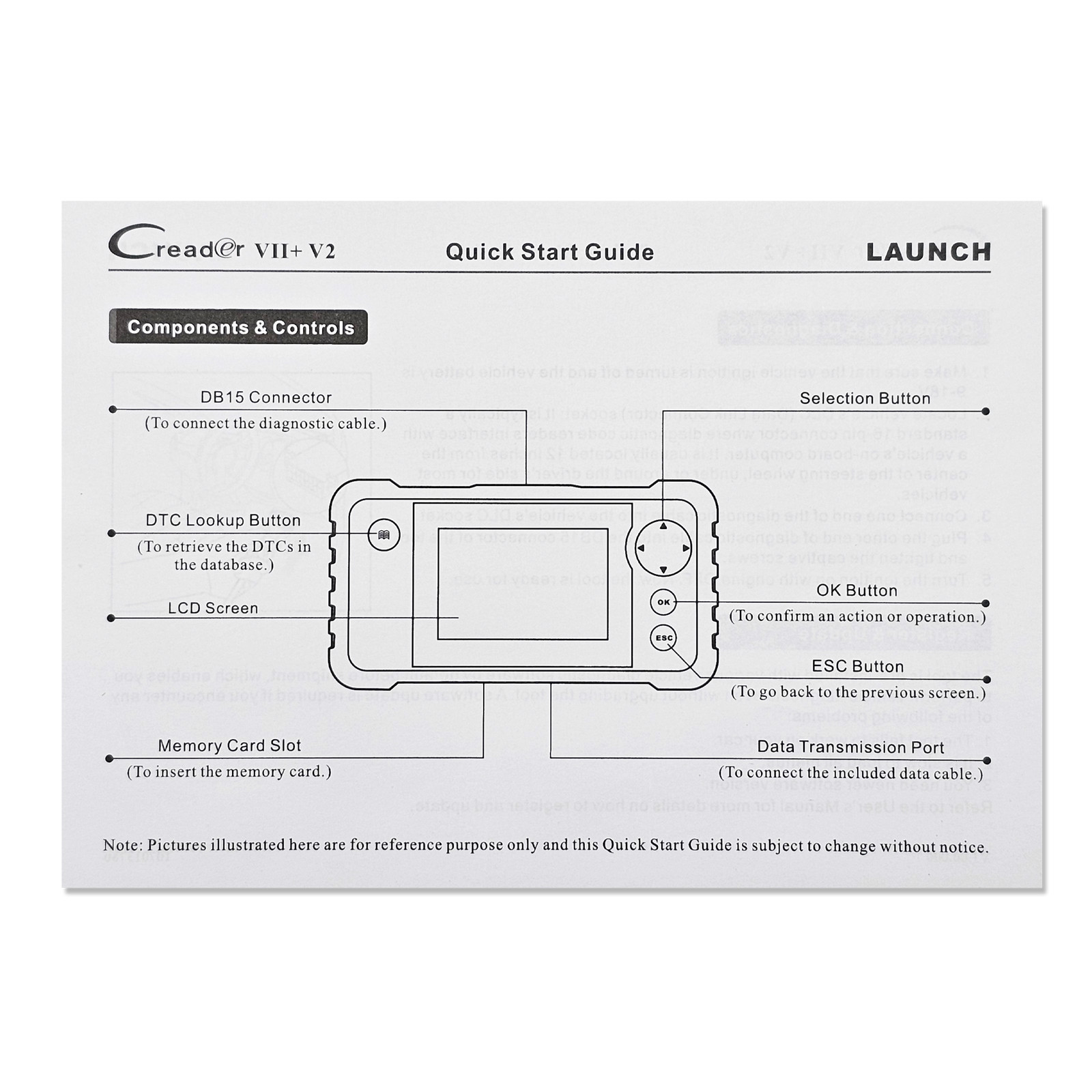 2025 LAUNCH Creader VII+ V2.0 OBD2 Diagnostic Scanner ABS SRS Fault Code Reader