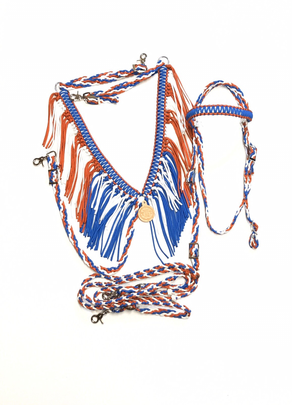 Patriotic Large Pony  Tack Set, Fringe Breast Collar