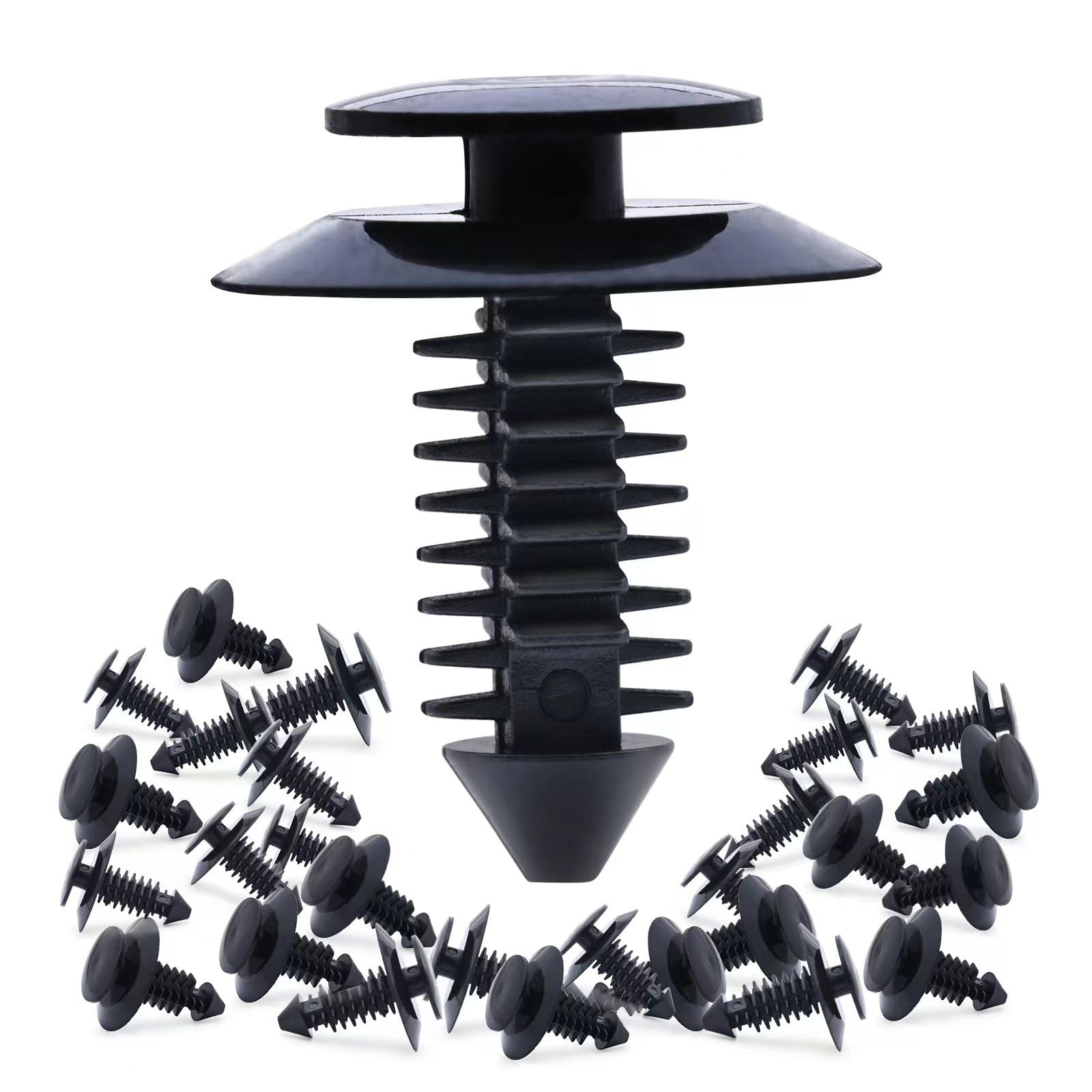 WHALETAIL 30PCS Door Trim Panel Retainers Rivet Fastener One Size, Black