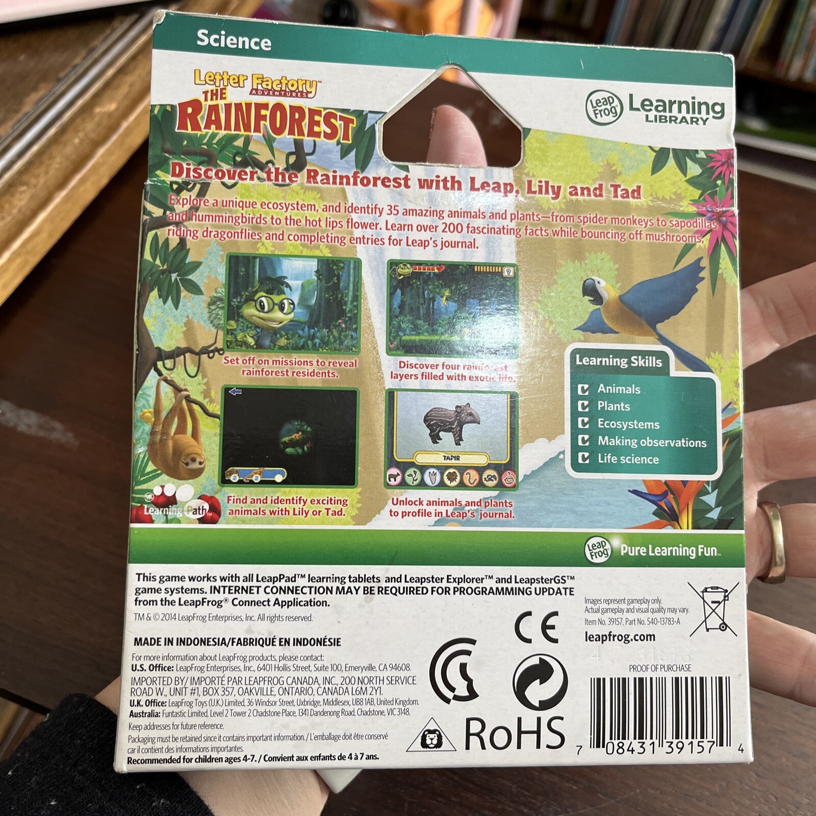 LeapFrog Learning Adventures: Letter Factory THE RAINFOREST~ Science Game
