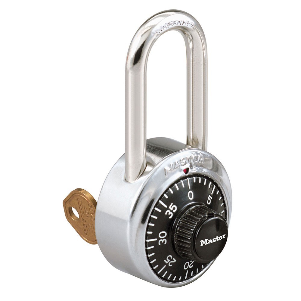 Master Lock 1525LF Block Guard Combination Black Padlock With Key Option - New