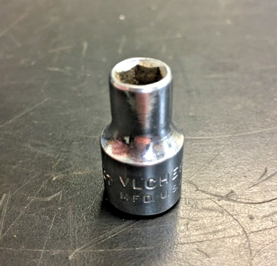 VLCHECK 7/32", 6 Point, Chrome Socket, 1/4" Drive, 1007, USA
