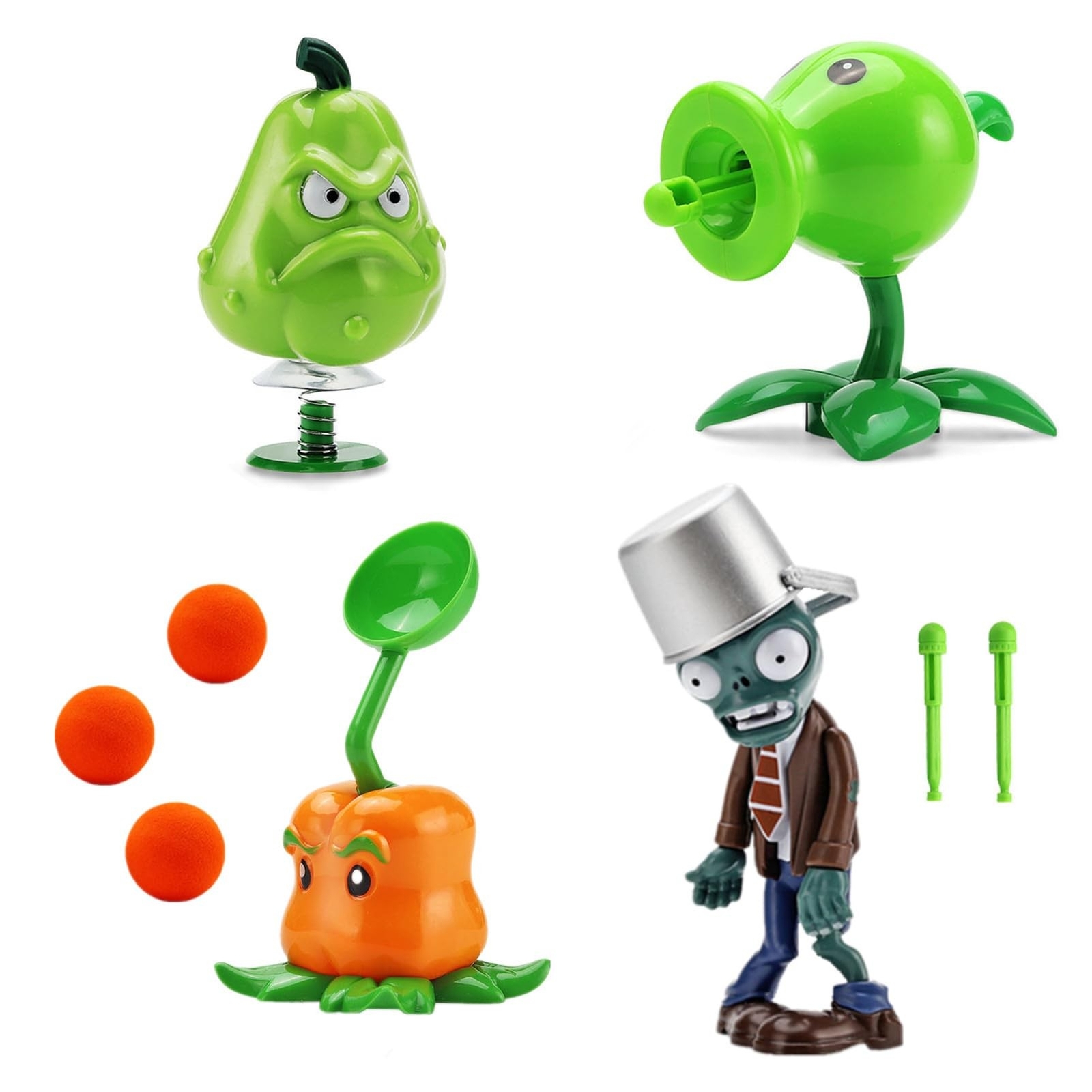 JHESAO 4 PCS Plants and Zombies Toys Action Figures Zombies PVZ Toys Sets 1 2...