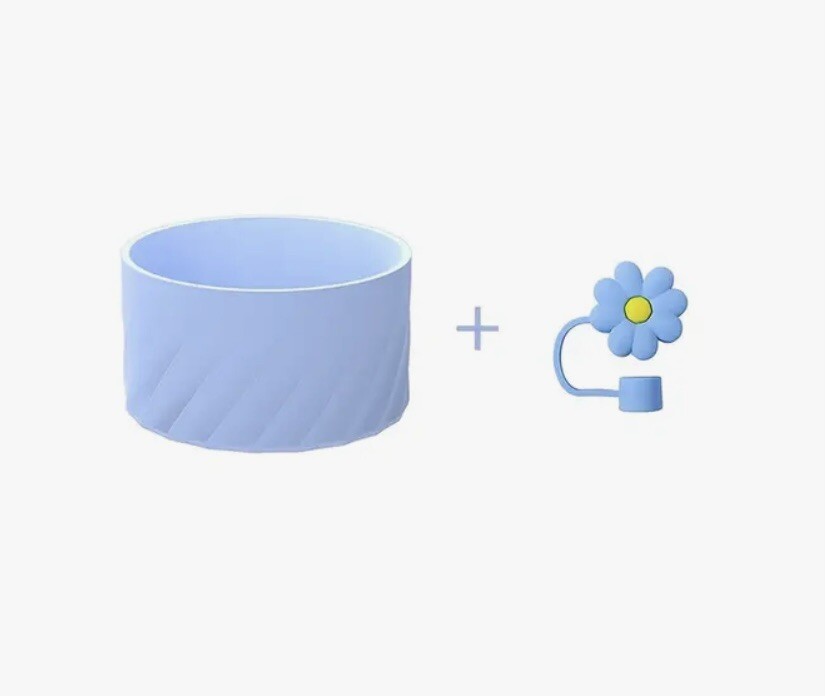 Durable Silicone Boot And Flower Straw Plug Fits 20-40 Oz Tumblers, 3” Diameter