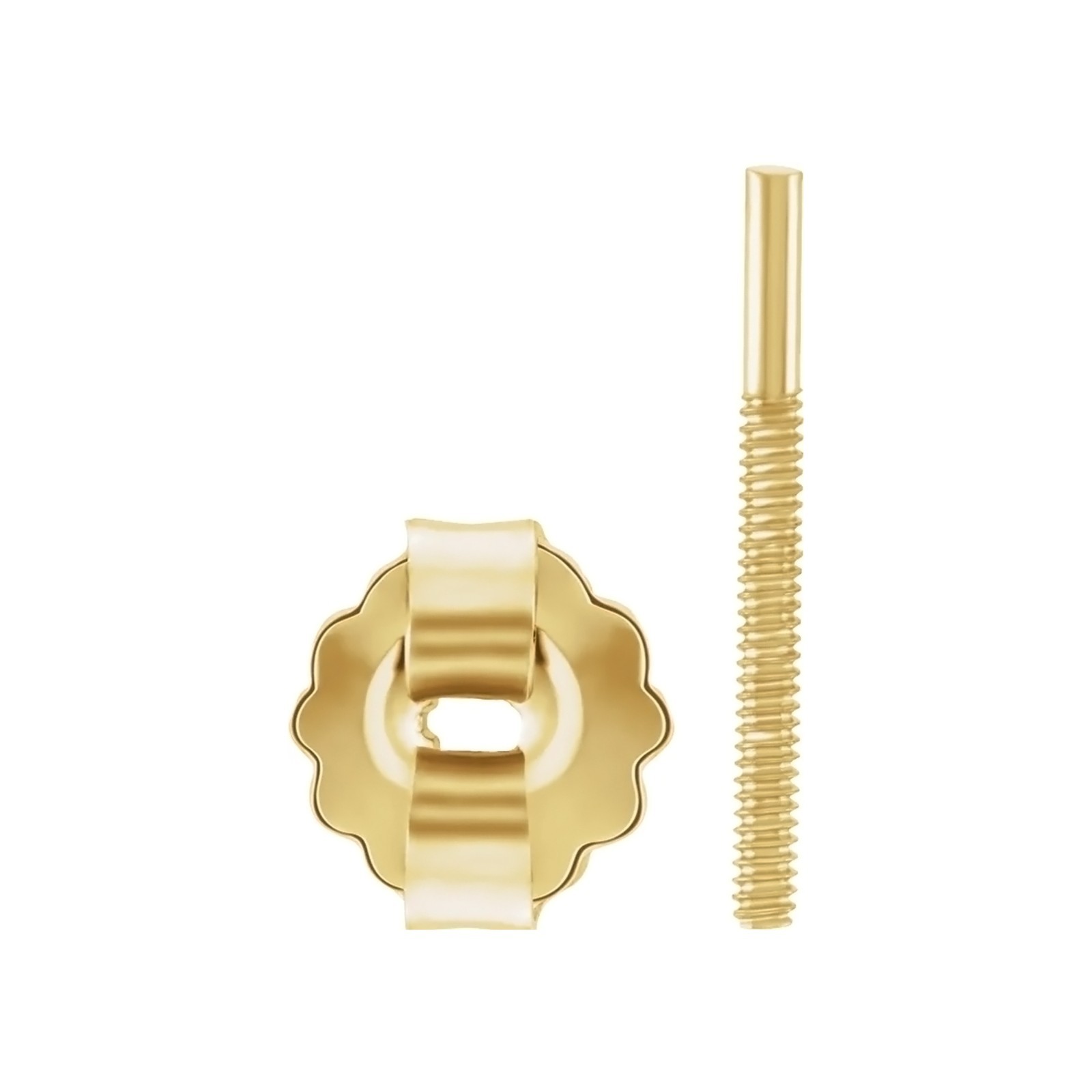14K Gold Earring Post & Back Set Threaded 5.2 mm OD Push-On/Screw-Off