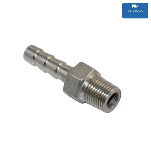 1/8" MALE NPT Thread to OD 3/16" Barb Hose Tail End Connector SS 304 US SHIPPING