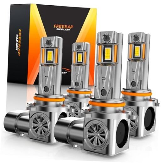Upgraded Bulbs, 70000LM 6500K Brightness Fog Light Bulbs with Cooling Fan, 1:1