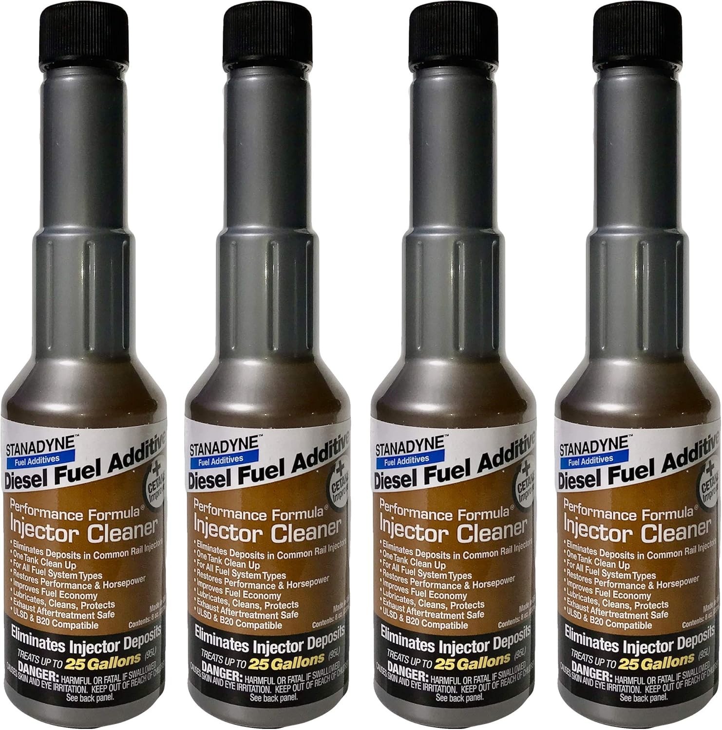 Performance Diesel Injector Cleaner - 4 Pack (8oz Bottles) for Peak Engine Power